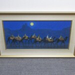 平山郁夫「楼蘭遺跡を行く・月」彩美版 シルクスクリーン 版画 ｜骨董