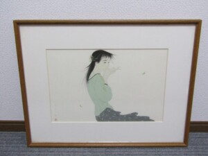 上村淳之 リトグラフ「雪中小禽」 | 骨董品買取・和楽器買取 五宝堂