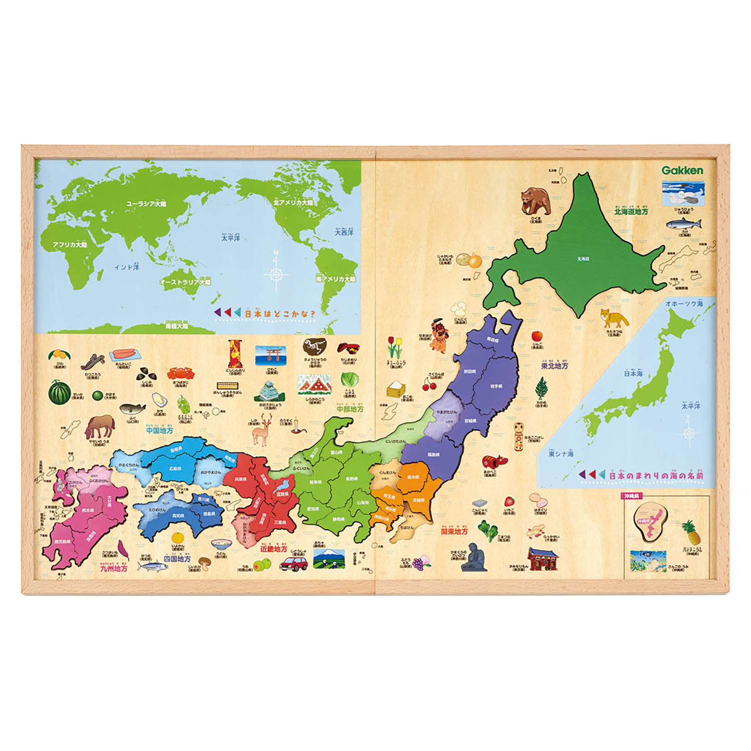 木製パズル日本地図 - 学研ステイフル