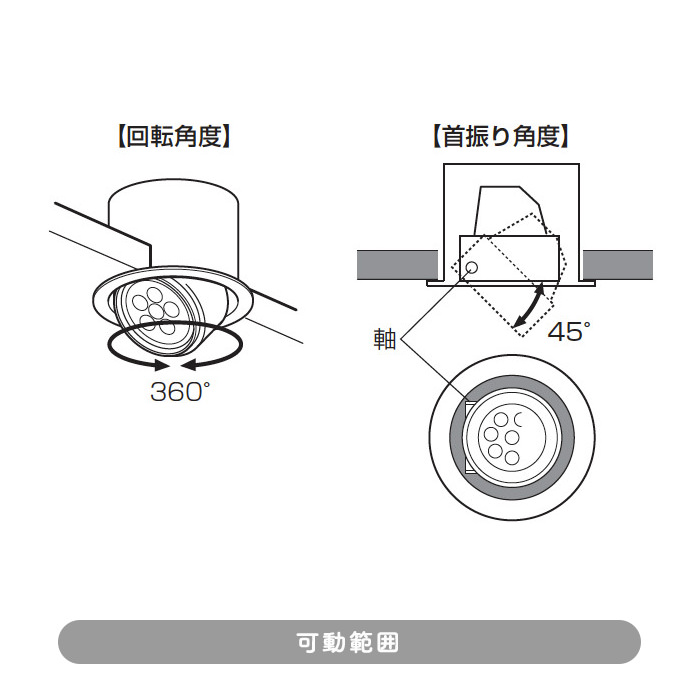 ダウンライト ユニバーサル Φ100 60W 電球色・ブラック【軒下・室内