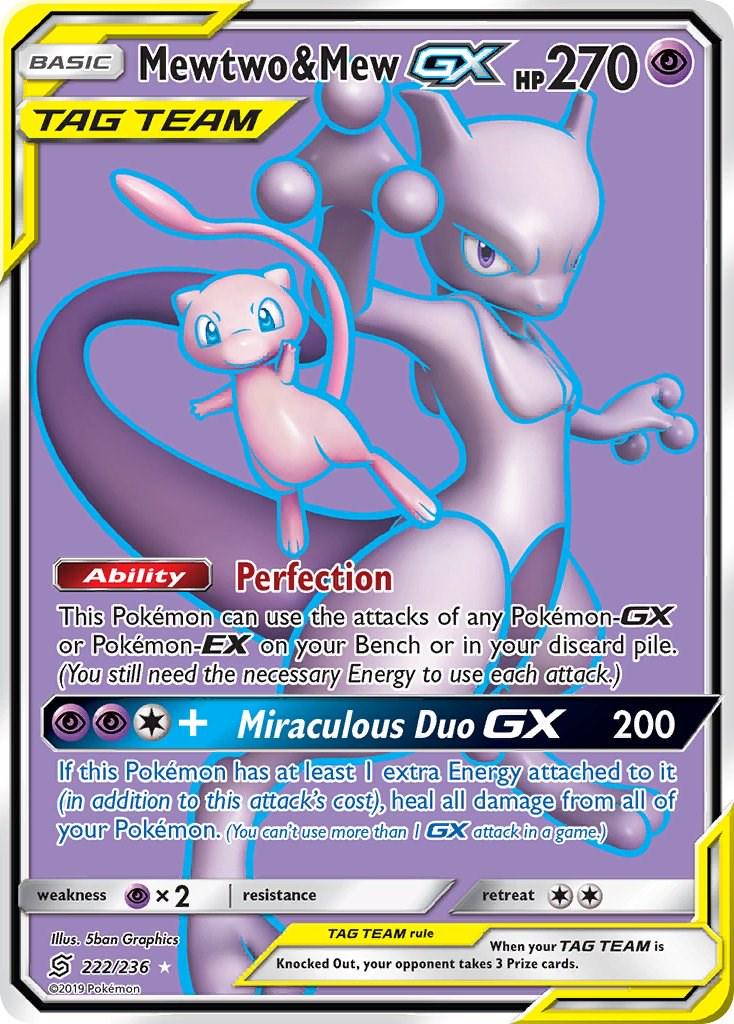 Mewtwo and Mew GX #222 – Sun & Moon Unified Minds PSA 10 – Geeky