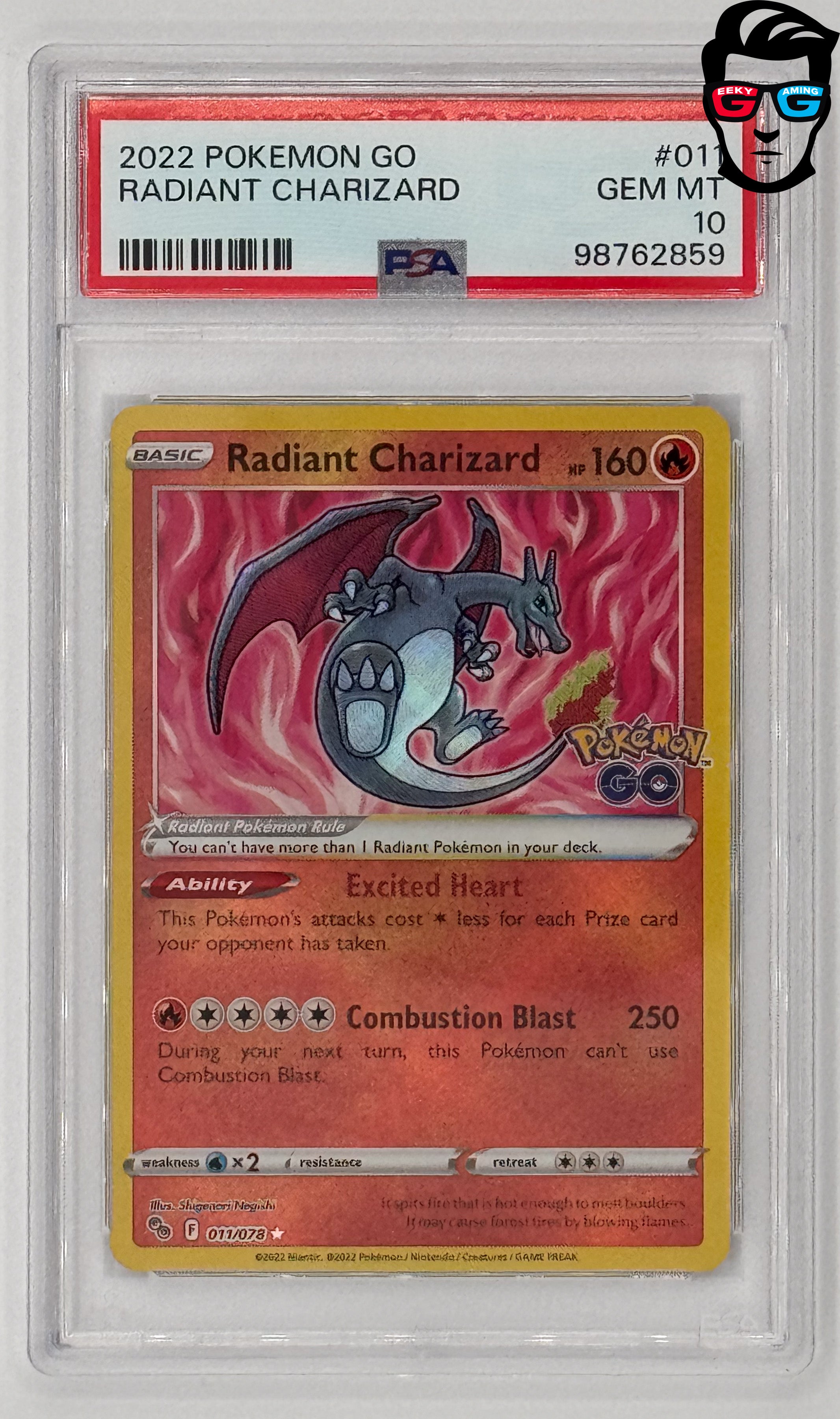 Radiant Charizard #011 PSA 10 Pokémon GO Stamp Promo – Geeky Gaming