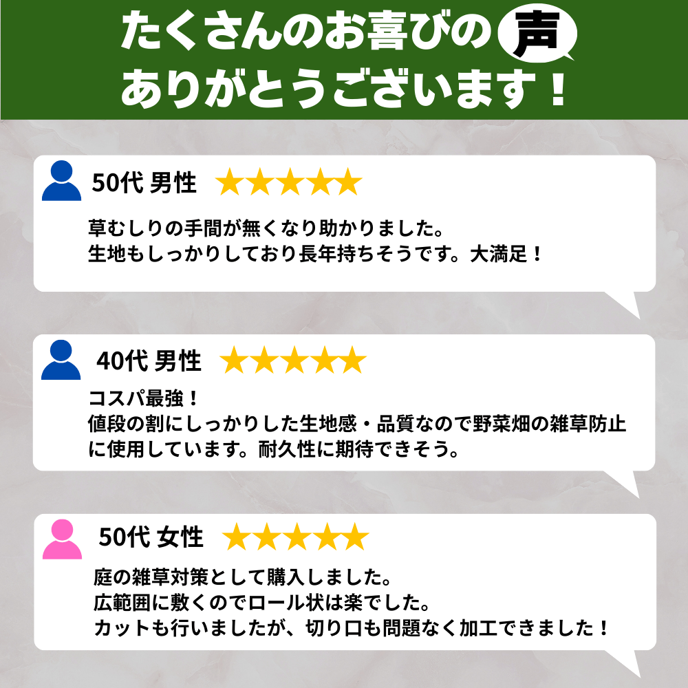 ハットク® 防草シート 幅1m 300g/m2 耐久年数10年以上 10坪 フェルト