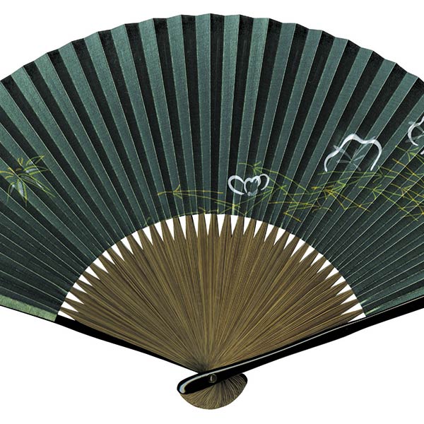 婦人用紙扇子 笹型 緑地松竹梅｜115473｜商品詳細｜ノベルティ・販促品