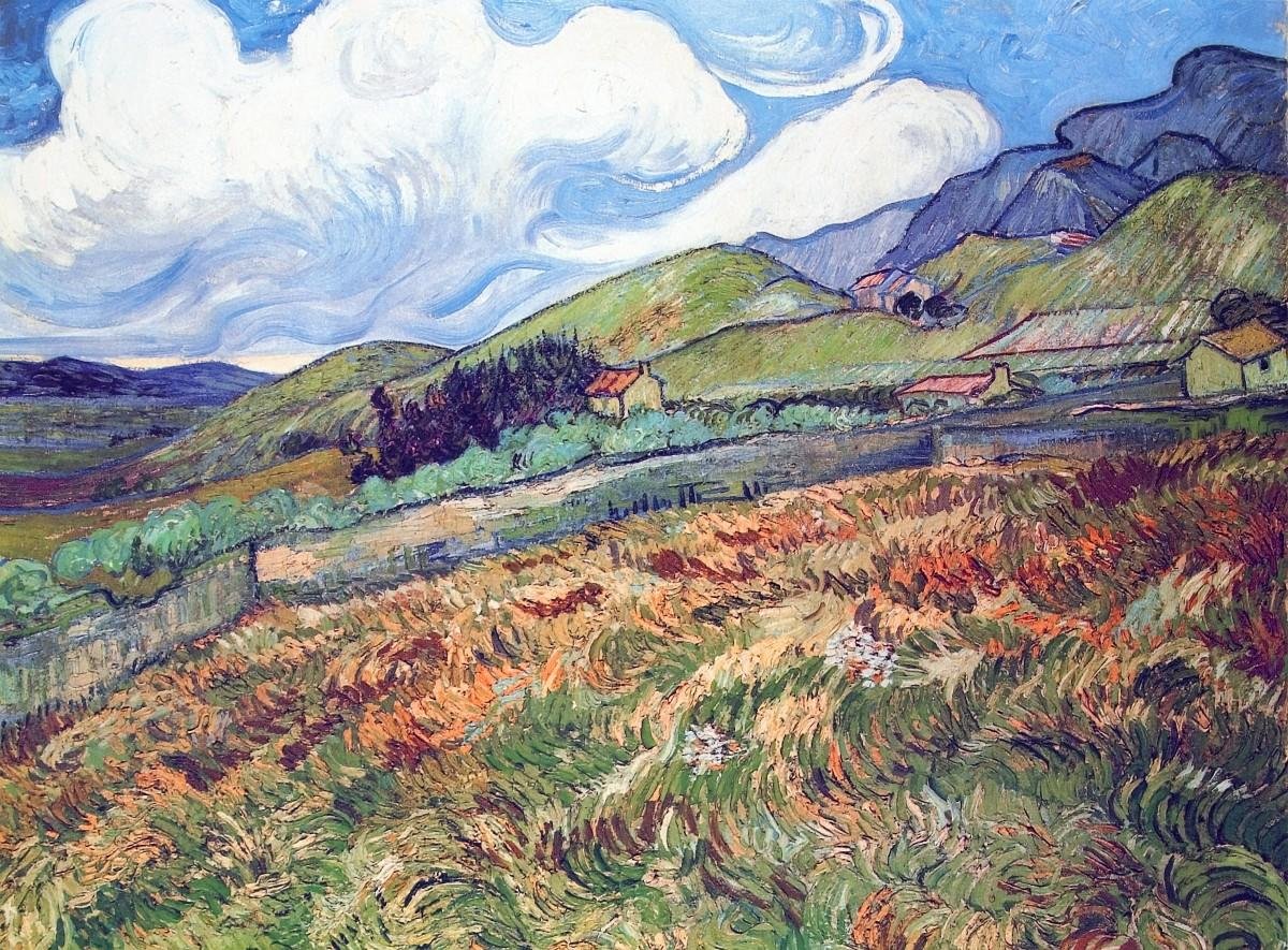 Oat Field With Mountains by Vincent Van Gogh | Paper Print