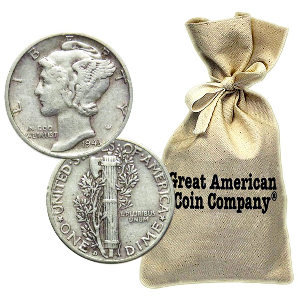 90% Silver Mercury Dimes $1000 Face Circulated | Great American