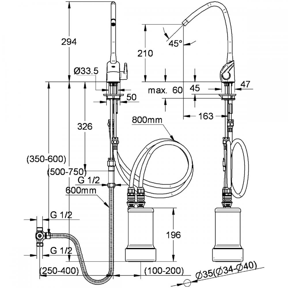 浄水器用単水栓(クリンスイ製カートリッジ付)｜製品情報｜GROHE
