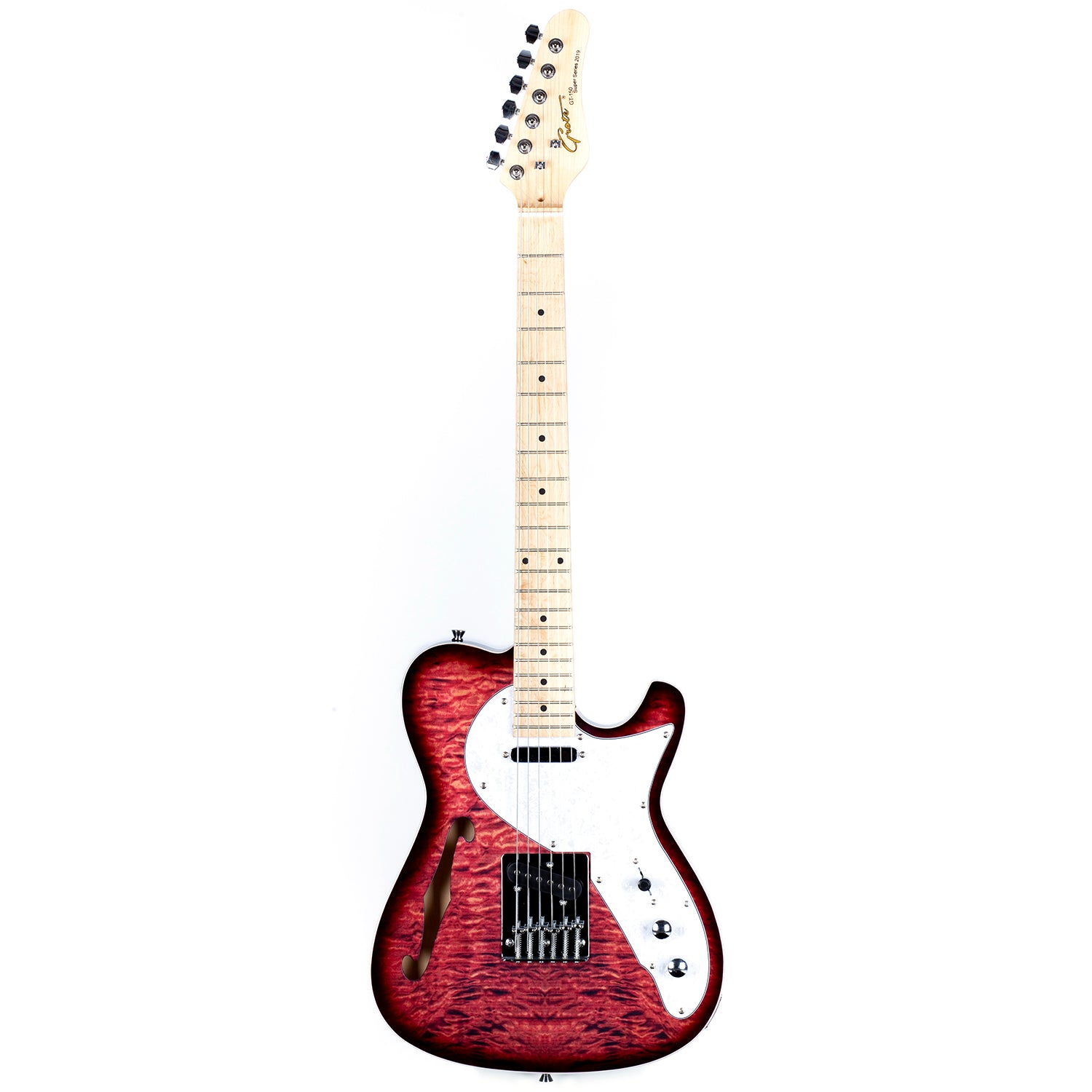 Grote Electric Guitar Semi-Hollow Body Single F-Hole Tele Style