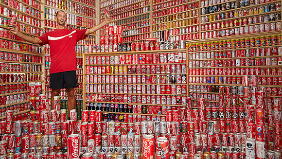 Coca Cola superfan Davide Andreani's world-beating can collection
