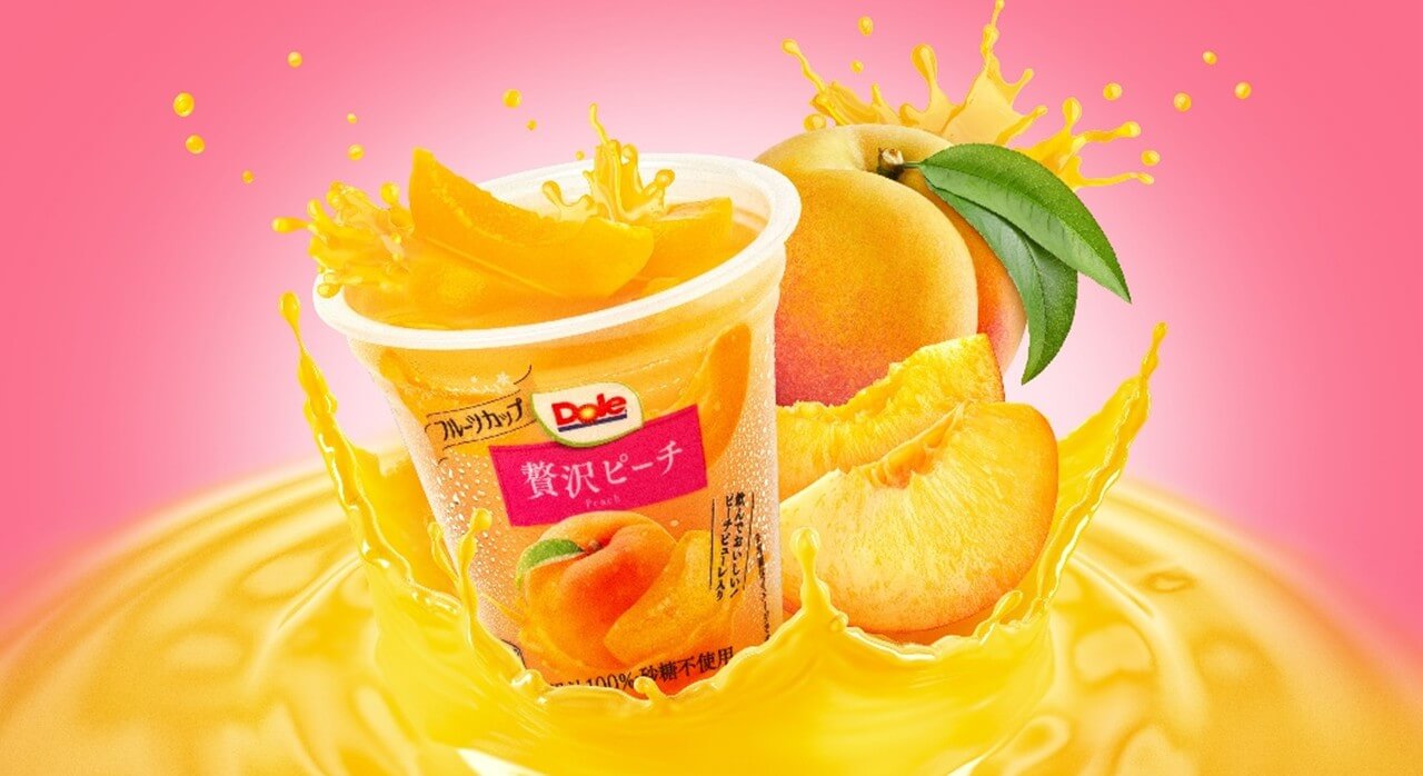 フルーツでスマイルを。”のDole 濃厚ピーチピューレ入り！砂糖不使用の