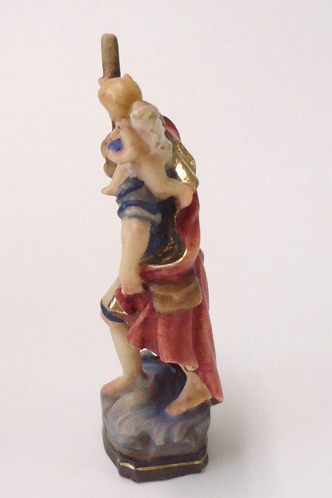 木彫り 聖クリストファー像 カラー 6cm - ドン・ボスコ社