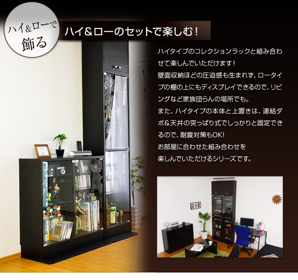 コレクションラック Luke ルーク 深型ハイタイプ 本体+上置きセット