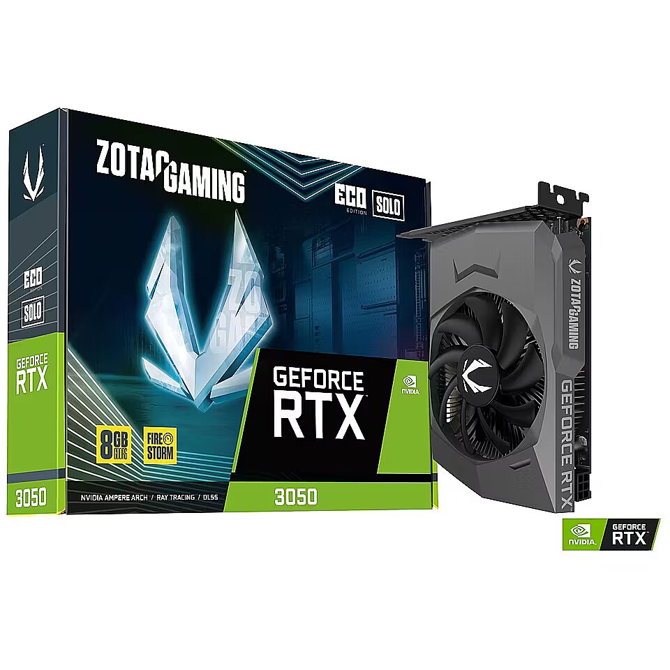 Zotac GeForce RTX 3050, 8GB GDDR6, ECO SOLO (ZT-A30500R-10L)
