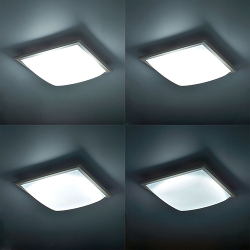 LEDシーリングライト四角セード 8畳調光 リモコン付 LE-W45D8G-W OHM