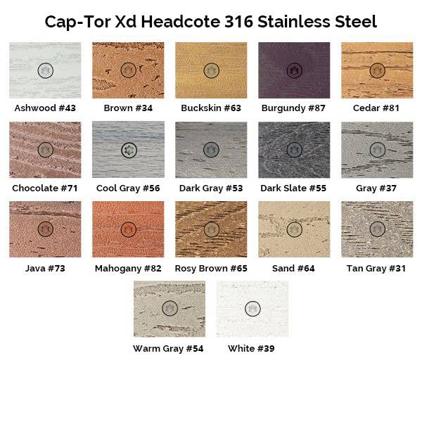 Headcote® Cap-Tor® xd 316 Stainless Steel Composite Deck Screws