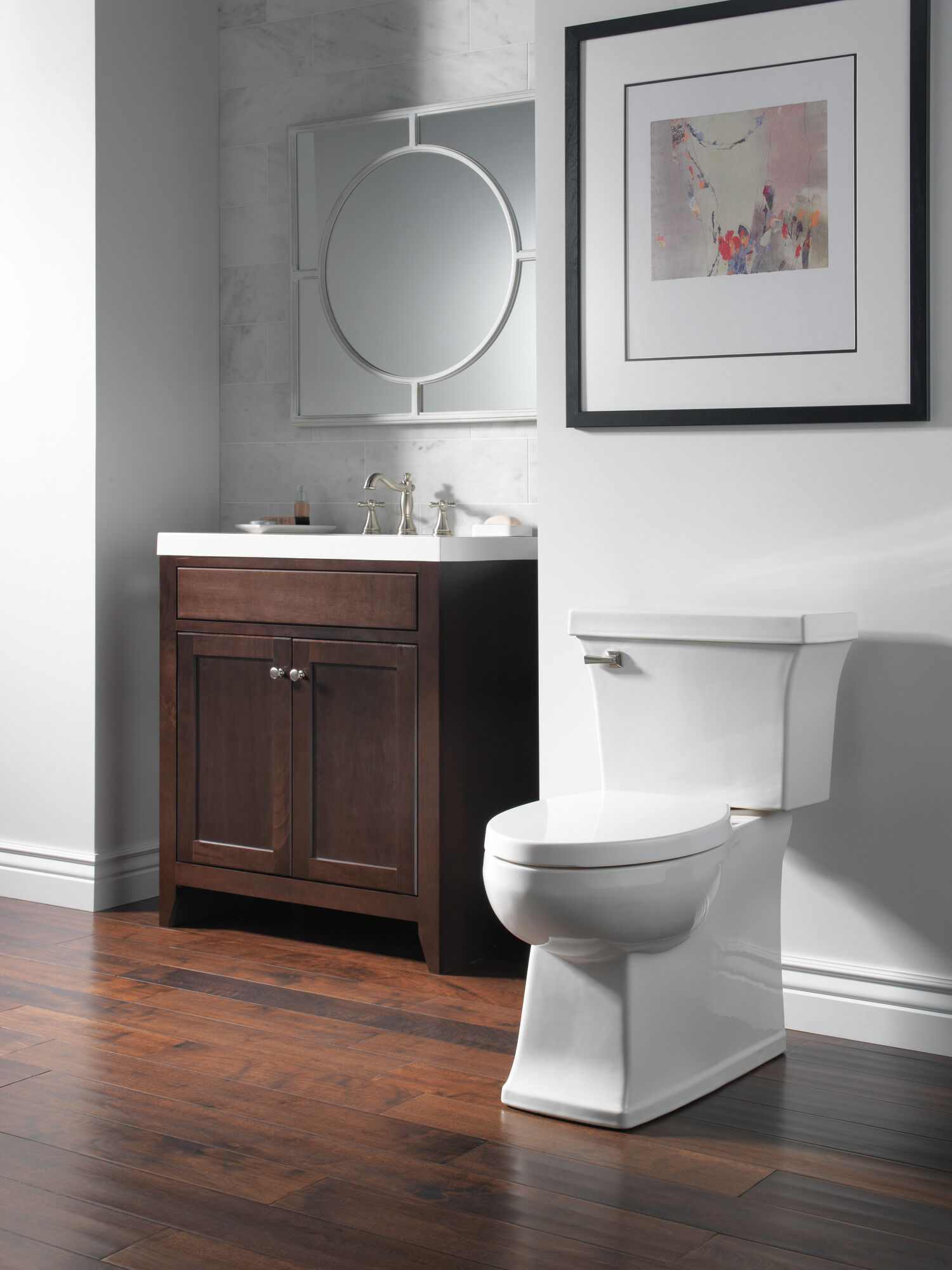 Metal Cross Handle Set - Deck Mount Bathroom & Bidet in Stainless