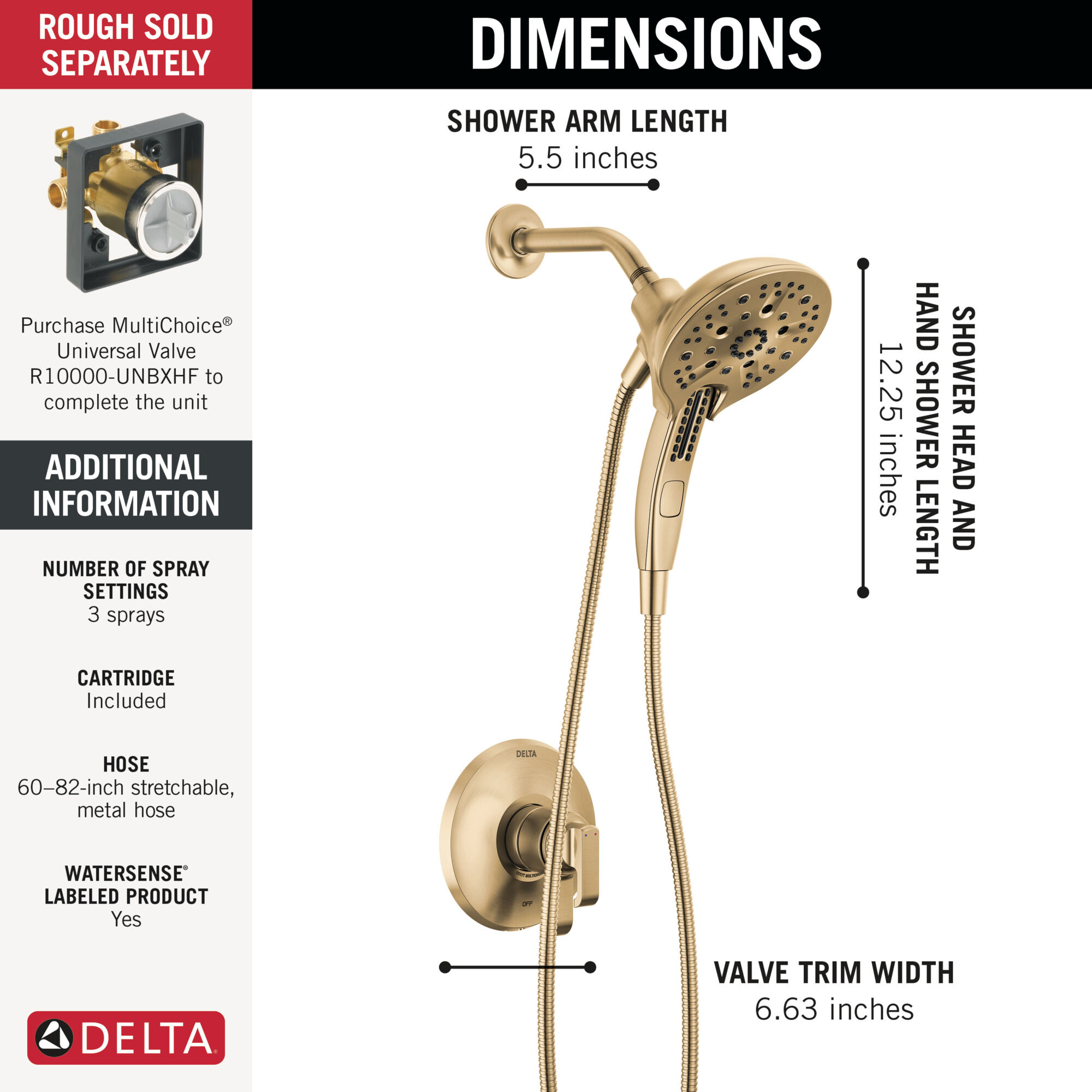 17 Series Shower Trim in Lumicoat® Champagne Bronze T17289-CZ-PR