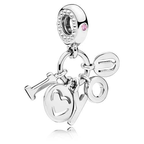 Retired Pandora I Love You Dangle :: Gems with Sterling Silver