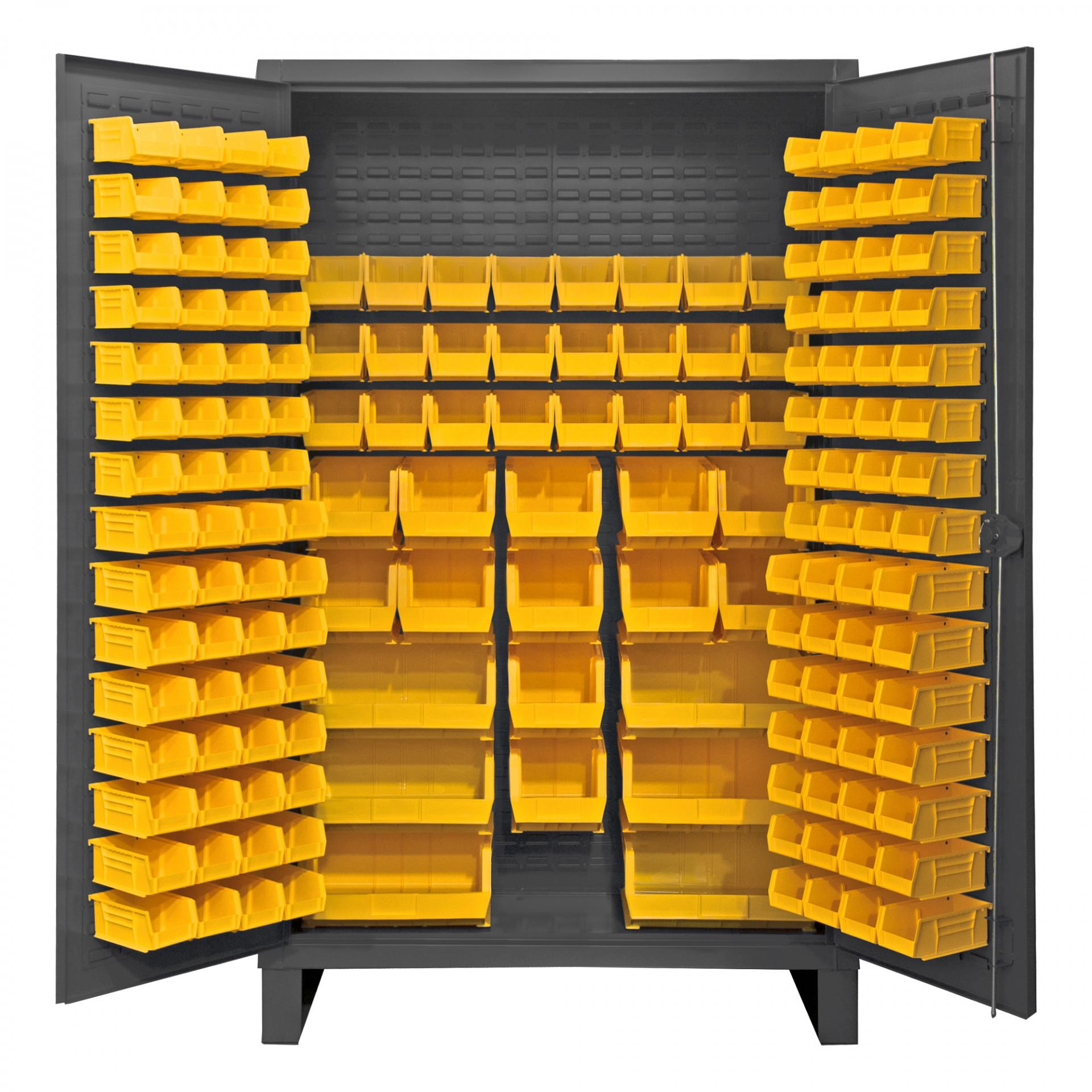 Cabinet, 12 Gauge, 162 Yellow Bins, 48 x 24 x 78 - Durham