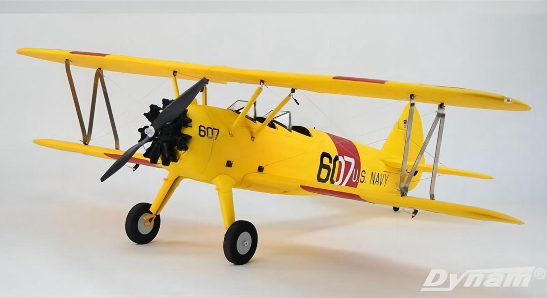 Dynam Stearman PT-17 Yellow 4S RC Biplane 1300mm