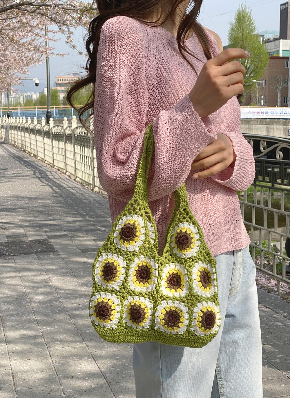 ハンドメイド花柄ニットバッグ | レディースファッション通販 - DHOLIC