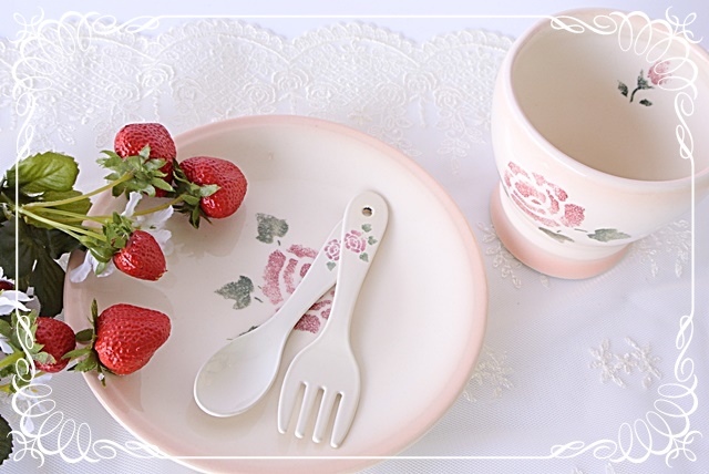 マニー ローズホーロー プチフォーク【マニーと薔薇の雑貨のアン