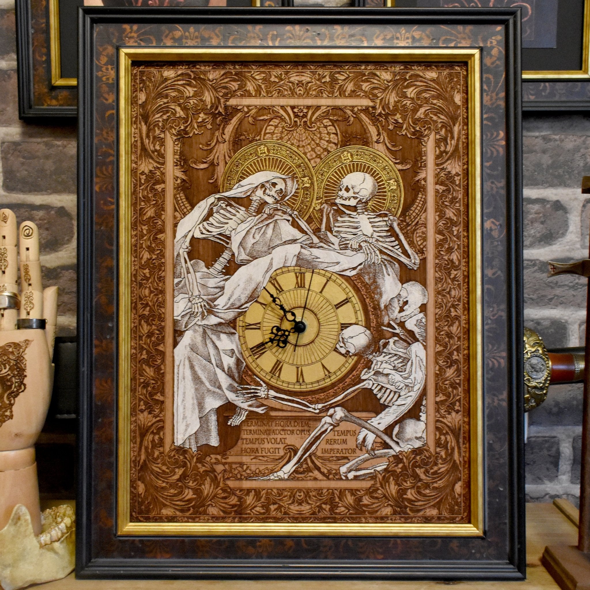 Hand-Painted Cedar Gothic Clock – Unique Anniversary & Wedding