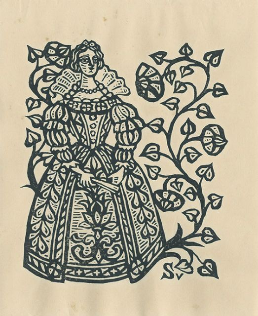 川上澄生木版画「西洋婦人図」 - えびな書店オンラインギャラリー