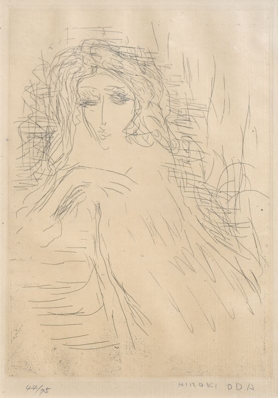 織田広喜銅版画額「裸婦」(104028) - えびな書店オンラインギャラリー