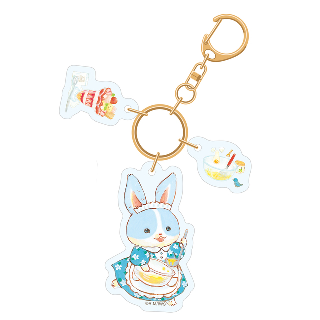 いつつごうさぎ アクリルキーホルダー ルナ（青） | 絵本ナビ | グッズ