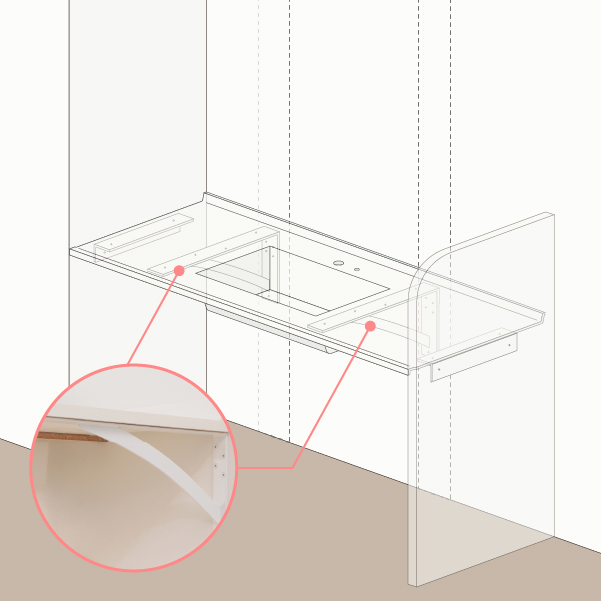 Flex Sink（ﾌﾚｯｸｽｼﾝｸ)専用ブラケット ekrea Parts（エクレアパーツ