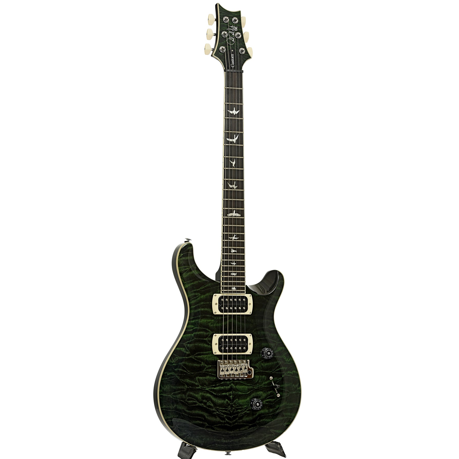 PRS SE Custom 24 Quilt Electric Guitar, Teal Black – Elderly