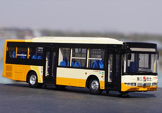 Yellow-White 1:42 Scale Diecast Yutong City Bus Model [NB4T362