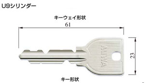 MIWA U9MACC－1 バックセット76mm 扉厚33～41mm （両面