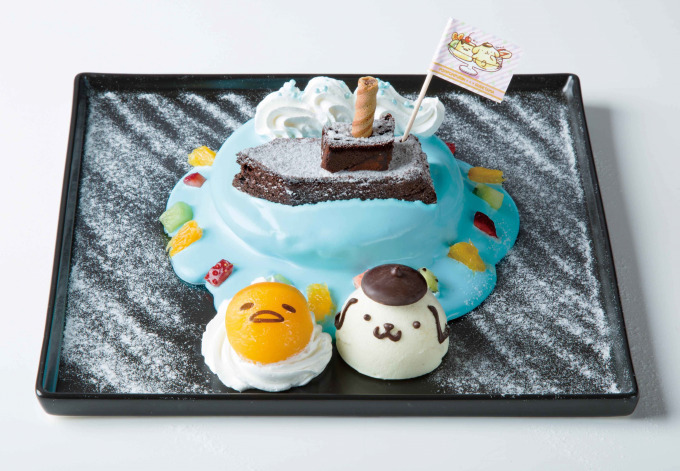 ポムポムプリンカフェ横浜店×「ぐでたま」黒船が浮かぶ青い海モチーフ