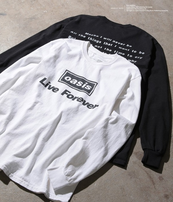 アダム エ ロぺとオアシスの別注ロングTシャツ、曲名＆歌詞をプリント