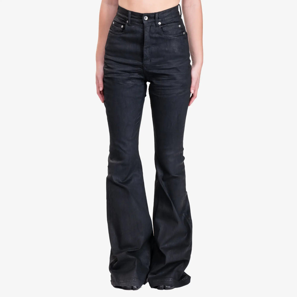 Rick Owens DRKSHDW ボラン ブーツカットジーンズ ブラックワックス