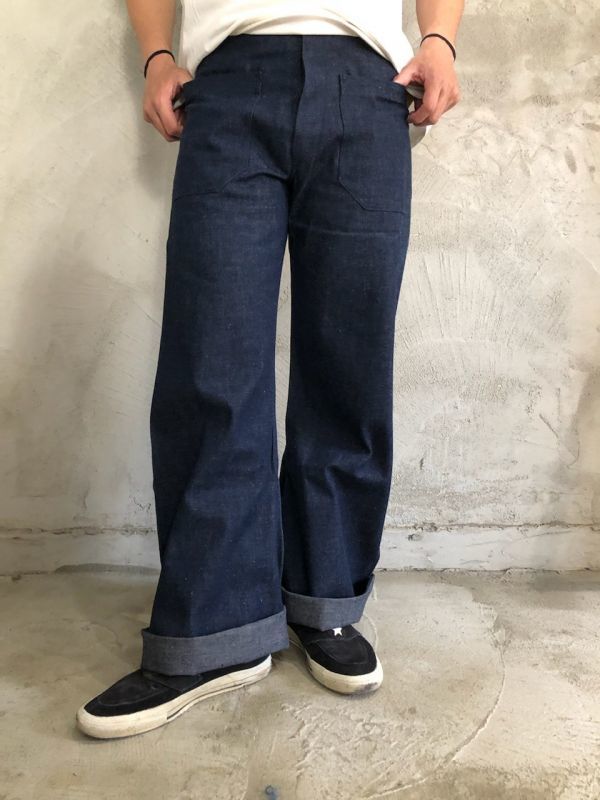 40's〜50's USN デニム巻きパンツ DEADSTOCKUSNAVYセーラーパンツ40