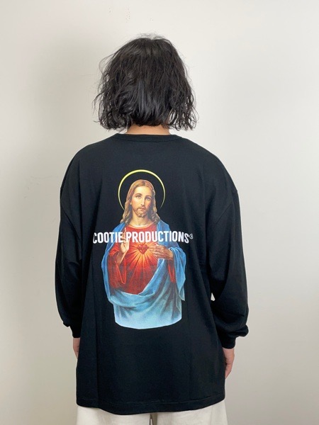 COOTIE / Print Oversized L/S Tee (JESUS) -Black-