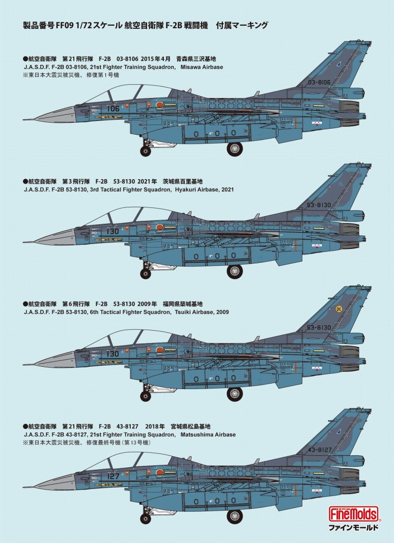 1/72航空自衛隊F-2B(w/ パイロット)_ファインモールド