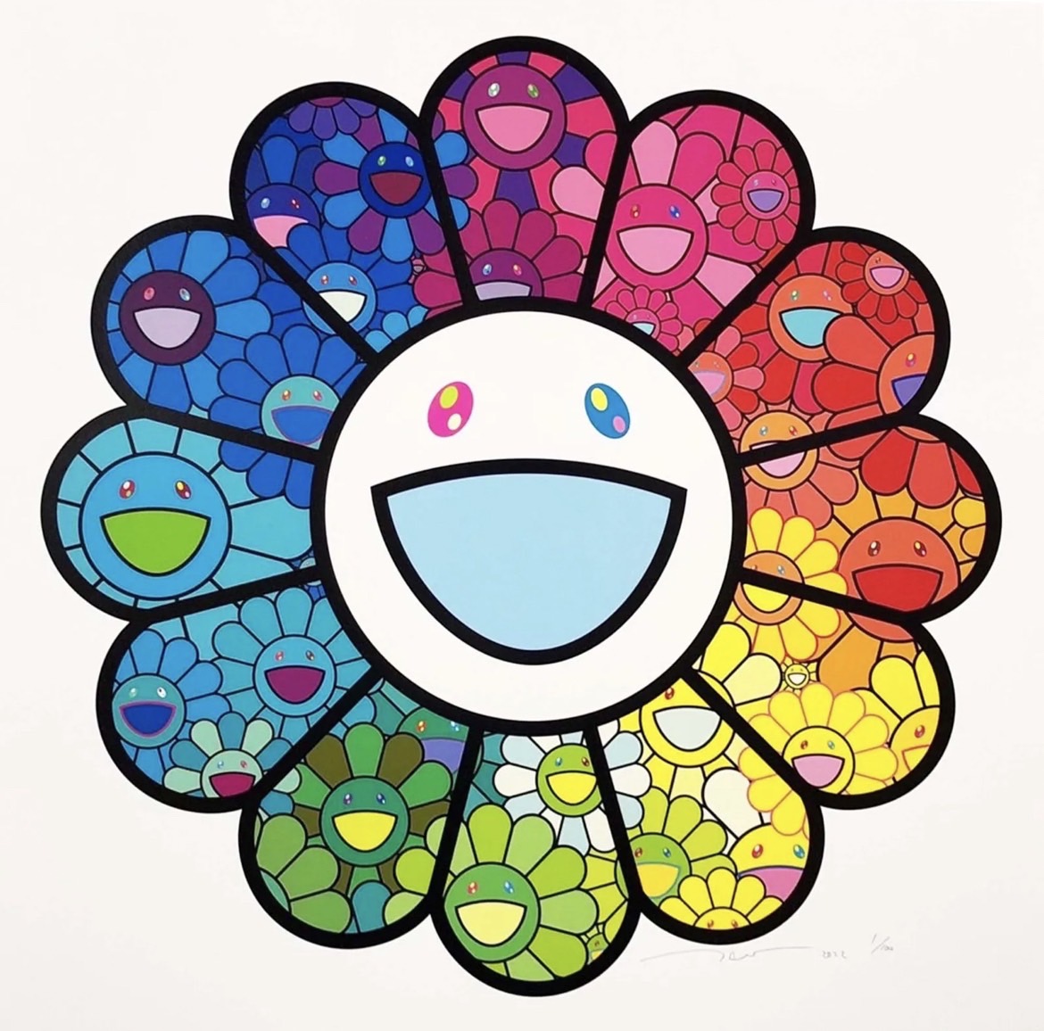 マルチカラースーパーフラットフラワーズ』村上隆 | 絵画・アート販売