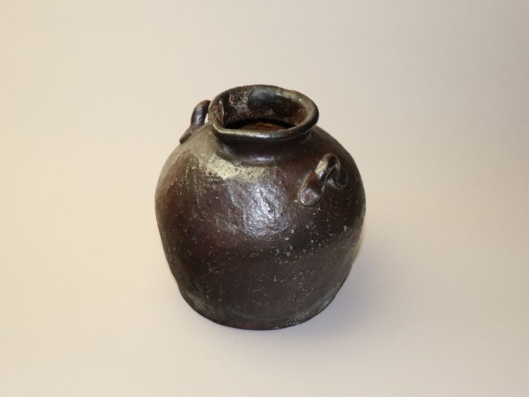 古越前 お歯黒壺 蹲 室町 桃山 花器 茶道 茶道具 茶花 華道 骨董 古美術 越前焼 お歯黒壷 桃山～江戸初期 | 古美術ささき
