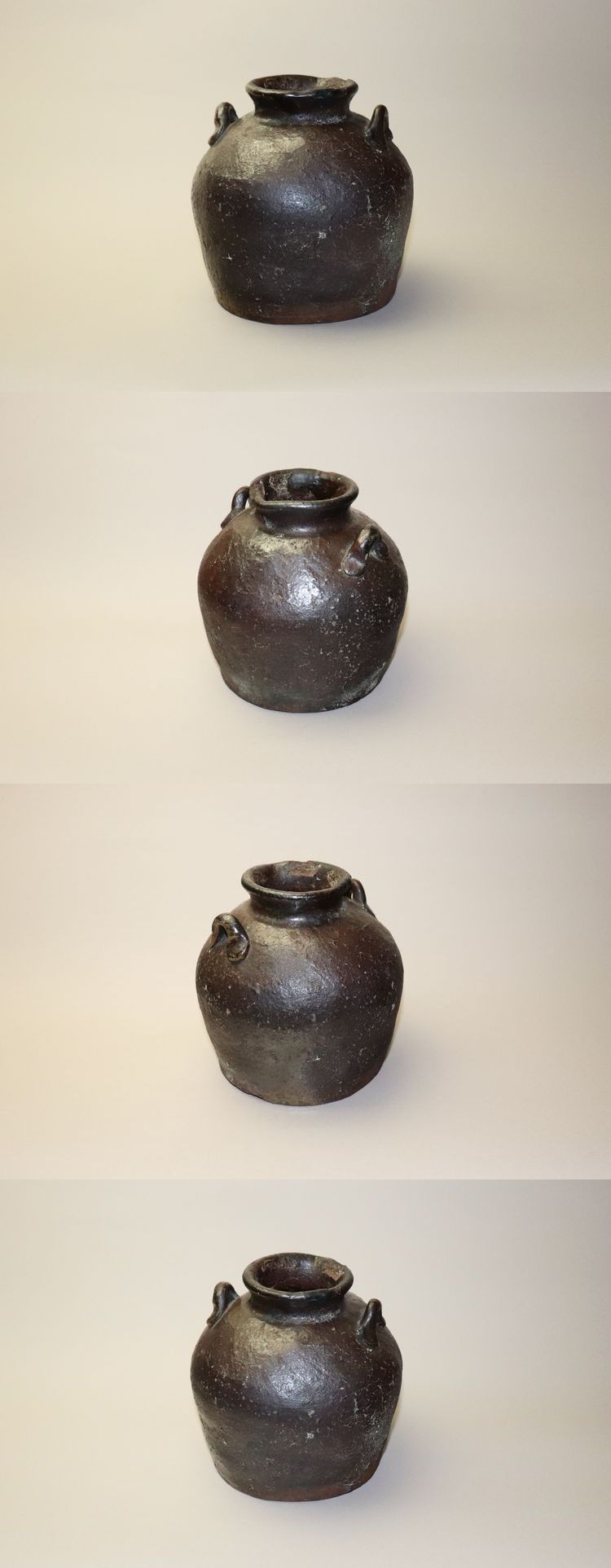 古越前　越前焼　うずくます　うづくまる　お歯黒壺　双耳　江戸期　１客 0619092522_648fa0725c26b.jpg