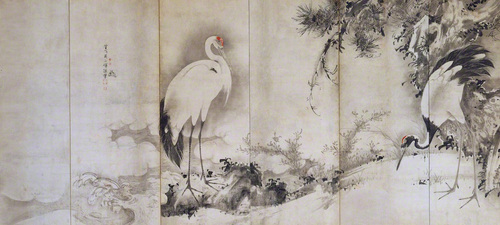 鶴図屏風 | 曾我蕭白 | 収蔵品詳細 | 作品を知る | 東京富士美術館