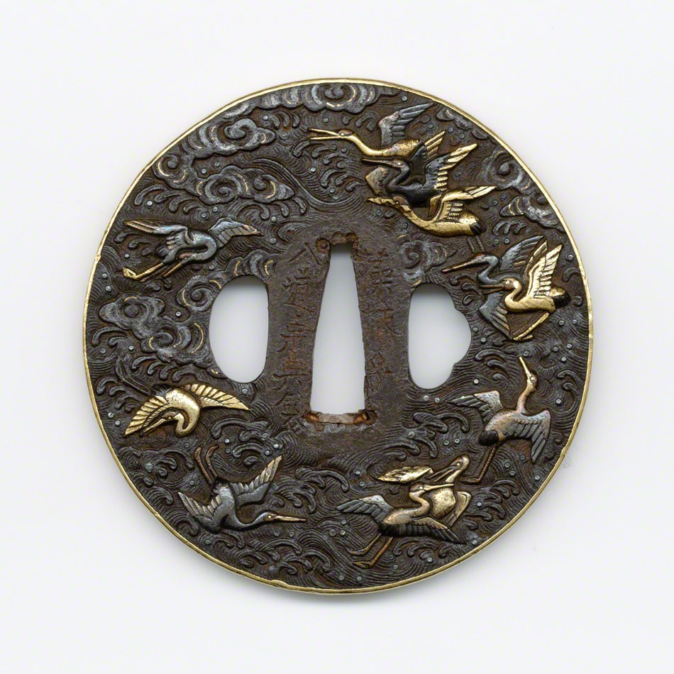 海】江戸明治期 日本刀装具 花図 牡丹 金象嵌 縁頭 4点 骨董品 美術品