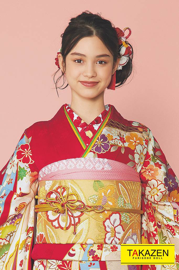 正統派古典 赤/クリーム/ゴールド(金色) 熨斗柄 豪華 大人っぽい振袖