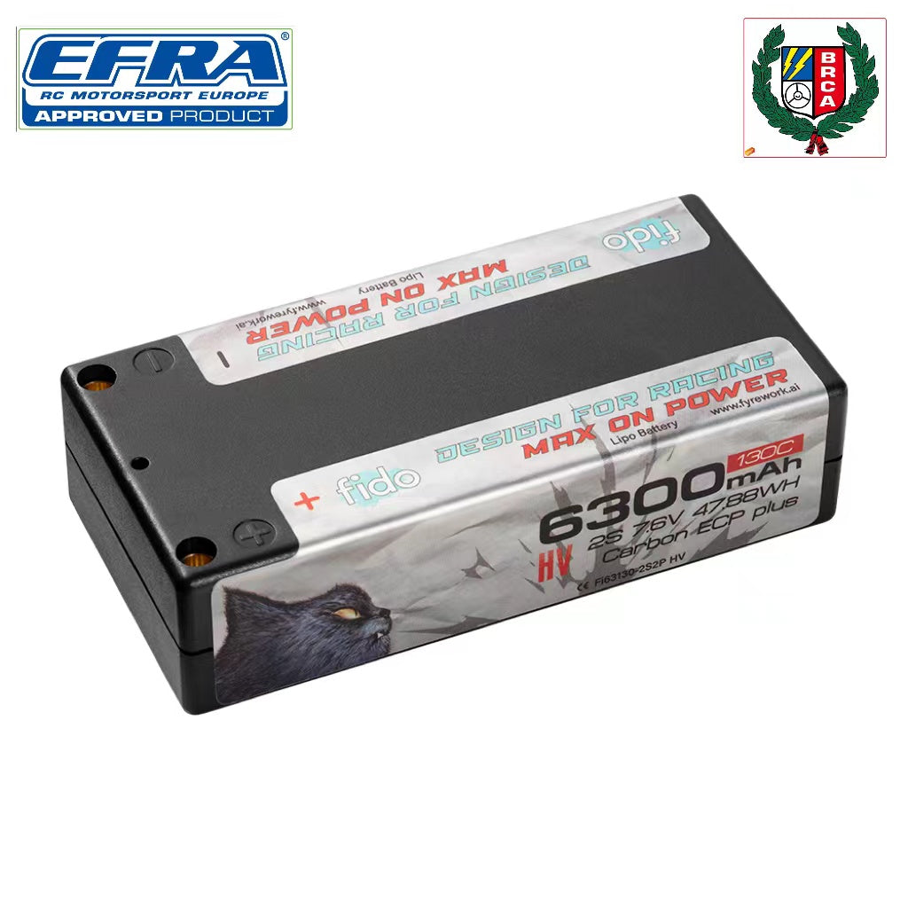 Fi63130-2S2P HV Fido RC Racing Lipo Battery HV 6300mAh 7.6V Shorty