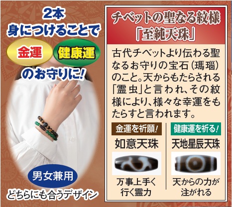 日本文化センター / チベットの神秘！金運・健康運祈願至純天珠ブレス