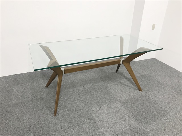 大創業祭】ミーティングテーブル 完成品 ガラス天板 カリガリス TOKYO