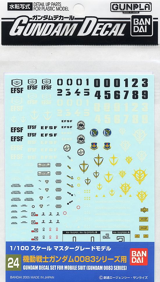 ガンダムデカール (MG) ガンダム0083シリーズ用 (ガンプラ) - ホビー